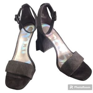 Sam Edelman Circus Womens Black Chunky High Heel Size 7.5